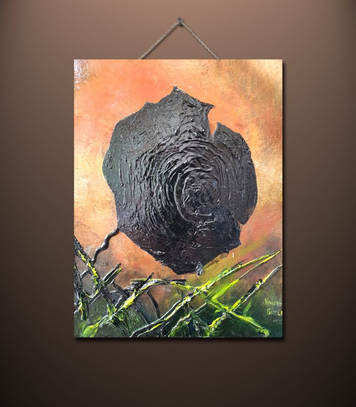 Black Rose painted by Vincent Butler Artist Scotland